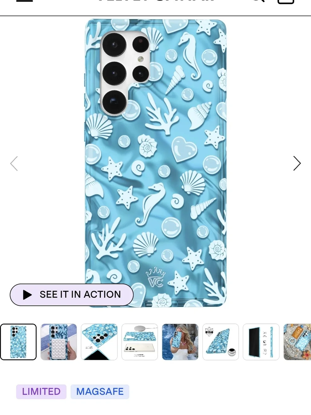 Velvet Caviar Aquamarine Holograohic Samsung S23 Ultra Phone Case